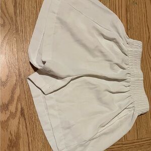 Women's White Elastic Waist Shorts